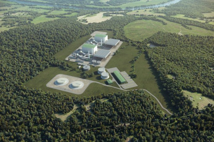 A digital rendering for Dominion Energy's proposed Cumberland Energy Center, a 3,000 megawatt (3 gigawatts) combined cycle natural gas plant planned to come online by 2033 or 2034. (Photo courtesy Dominion Energy)