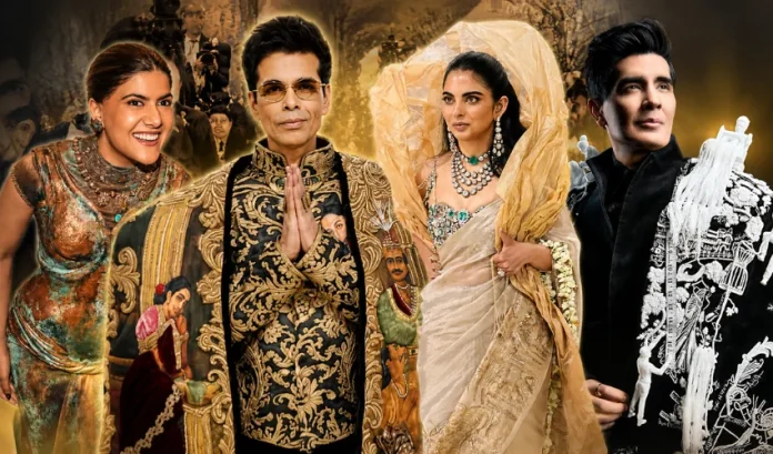 A fashionista brought Raja Ravi Varma iconography. Isha Ambani showed up with pichwai (pizza) from Nathdwara. A maharaja arrived with his Suryavanshi family lineage. Ananya Birla channelled Chola Bronzes.