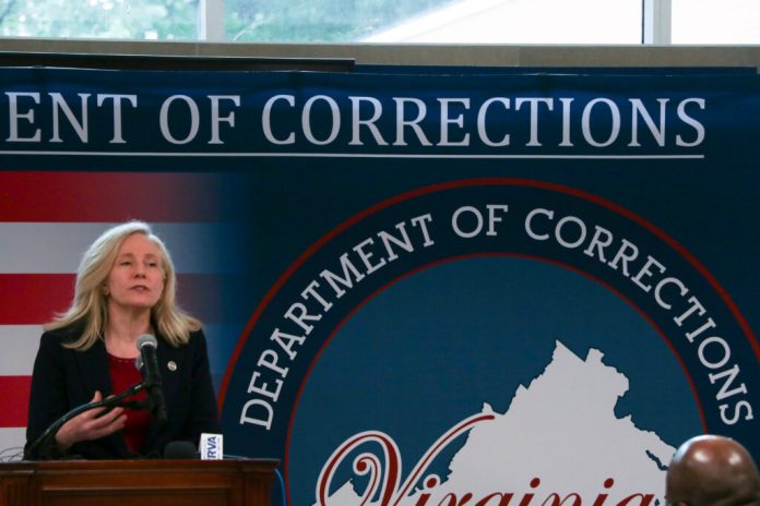 Gov. Abigail Spanberger announced she has created the Governor’s Community Partnership Council On Corrections on June 23 at the Virginia Department of Corrections headquarters in Richmond. (Photo by Charlotte Rene Woods/Virginia Mercury)